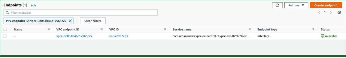 AWS PrivateLink VPC Available