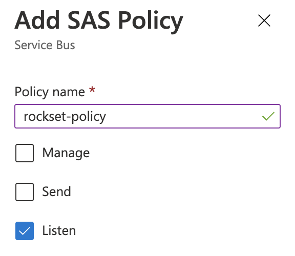 Create Azure Service Bus SAS Policy